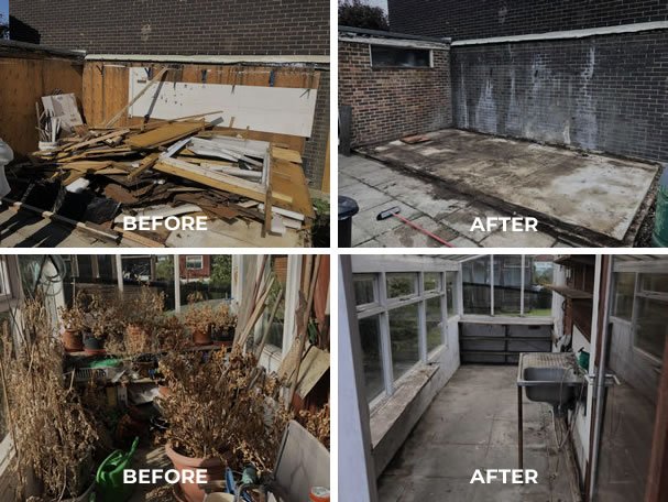 house clearance Worthing before & after example